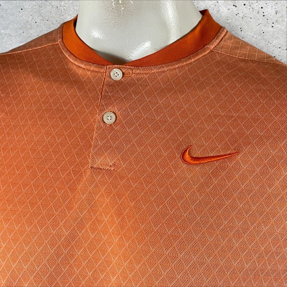 Nike Other - Nike Shirt Men's Large Orange Dry Vapor Textured Blade Collar Golf BV0476 F19